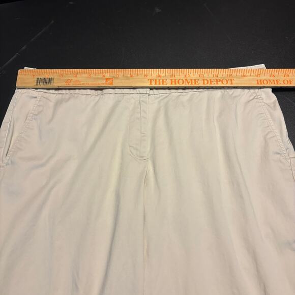 Talbots Signature Chino Womens 12 Tan Khaki Cotton Cuff Ankle - Picture 3 of 7